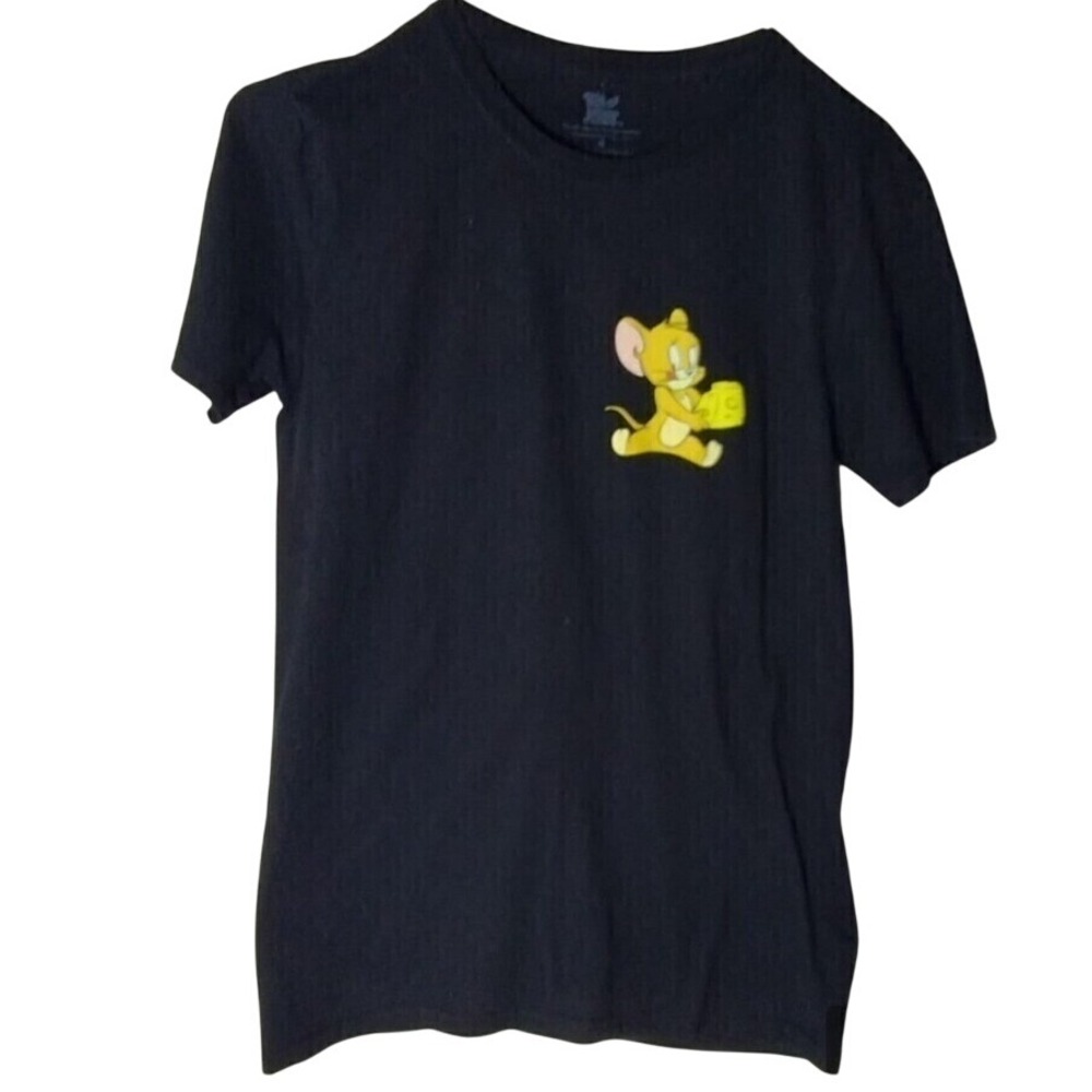 Tom and‎ Jerry Graphic Tee Cartoon Character Print Black T-Shirt M